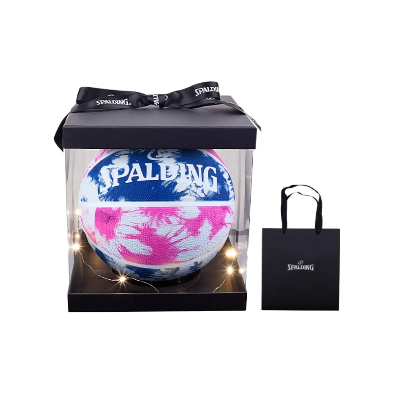 SPALDING Rubber Basketball Blue White Size 7 Ball Training Unisex-3