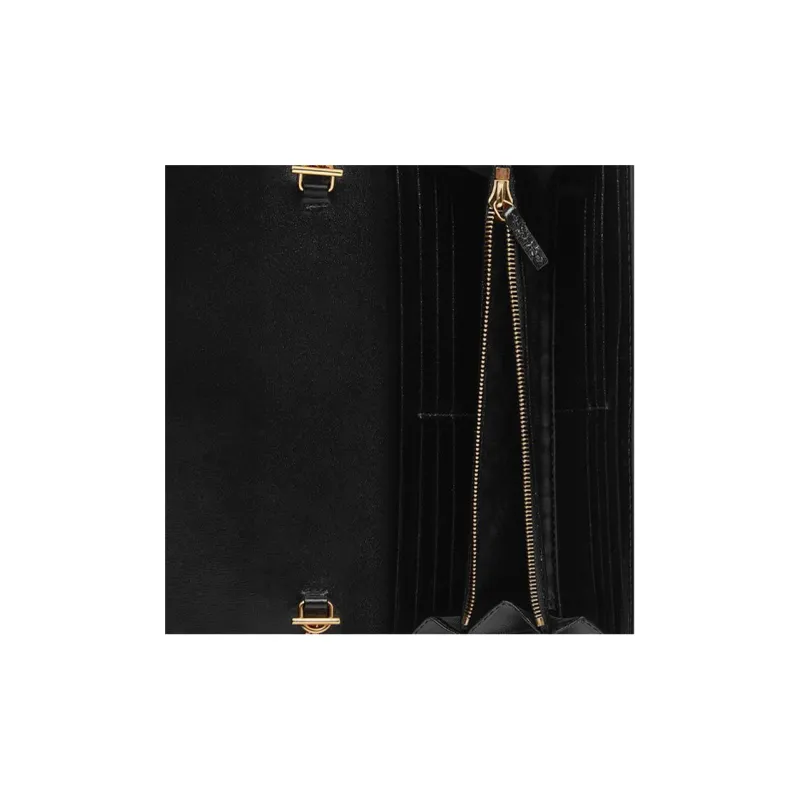 GUCCI Jackie 1961 Leather WOC Chain Bag Shoulder Bag Crossbody Bag Small Size Women's Black White-4