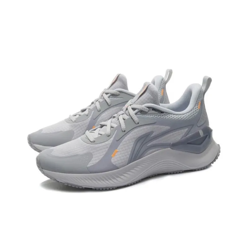 LiNing YueYing Element Cushioned Slip Resistant Breathable Low Top Marathon Running Shoes Men's Microcrystalline Gray-2