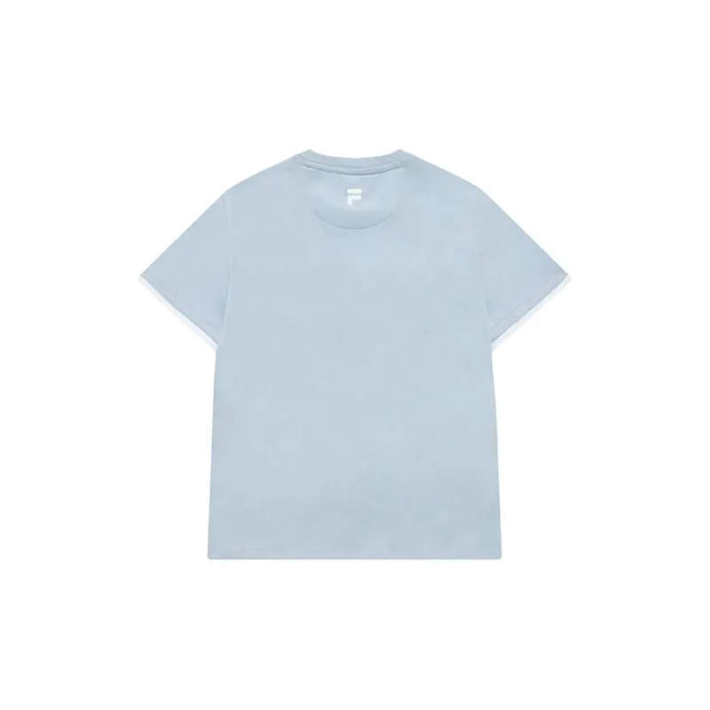 FILA FUSION Set in Sleeve T Shirt Women's Light White Blue-1