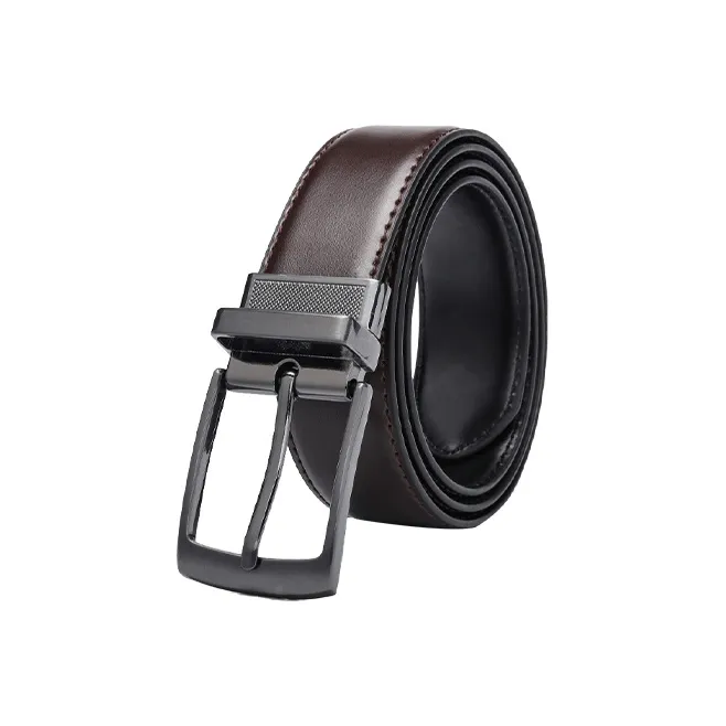 VERENA REINE Cow Leather Business Casual Solid Color Belt Pants Men's-0