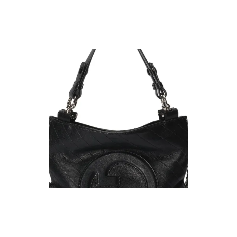 GUCCI Blondie Leather Tote Bag, Shopping Bag, Handbag Trumpets Women's Black-8