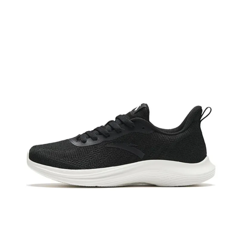 Anta Cushioned Slip-Resistant Abrasion-Resistant Low-Top Running Shoes Men's Black White-0