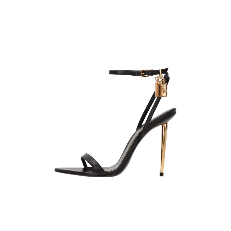 TOM FORD Padlock 85mm Leather Sandals-0