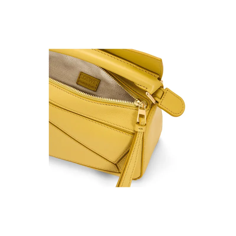 LOEWE Puzzle Cow Leather Geometric Puzzle Bag, Handbag, Shoulder Bag, Crossbody Bag Mini Women's Bright Ochre-6
