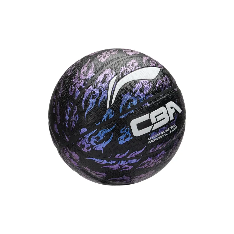 LiNing CBA Collection PU Basketball Black Purple Size 7 Training Unisex-1