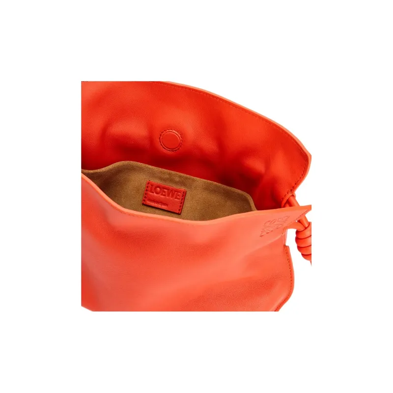 LOEWE Nappa Cow Leather One Shoulder Crossbody Clutches Mini Women's Orange-4