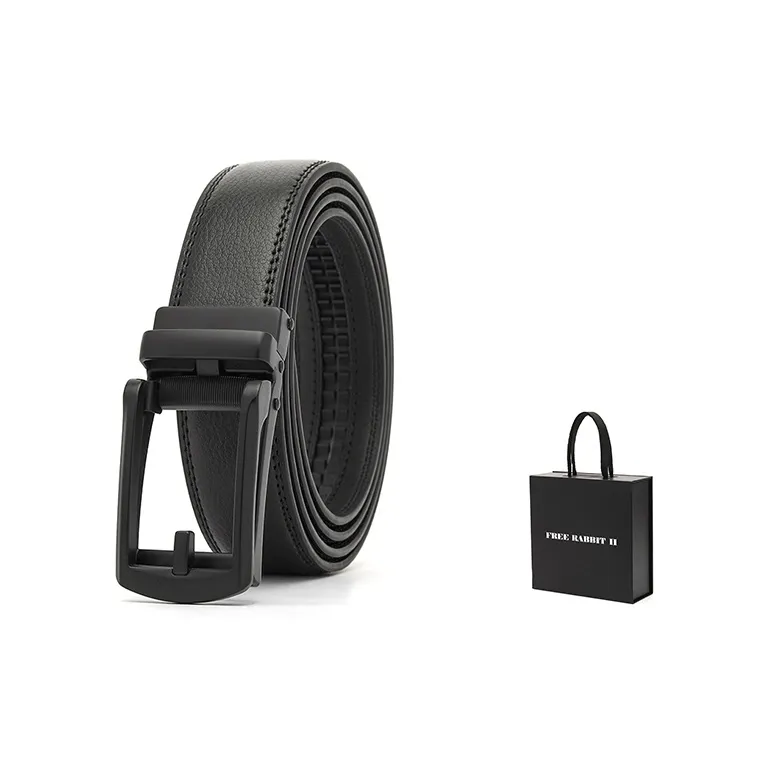 FREE RABBITⅡ Business Belt With Stud Automatic Buckle Leather Belts Men's 3.5cm-6