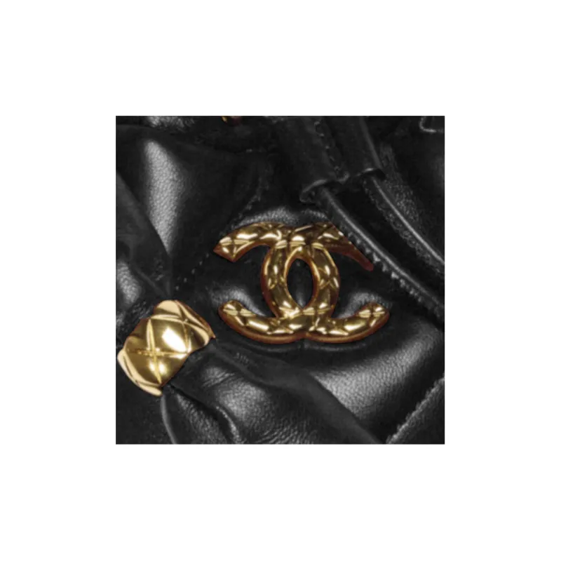 CHANEL Polished Lambskin Bucket Bag, Handbag, Shoulder Bag, Crossbody Bag Women's Black-1