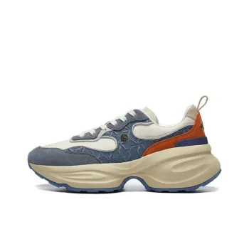 LI NING 1990 Clouds Cushioned Abrasion Resistant Slip Resistant Low Top Running Shoes Women's Gray Tea Red Patchwork