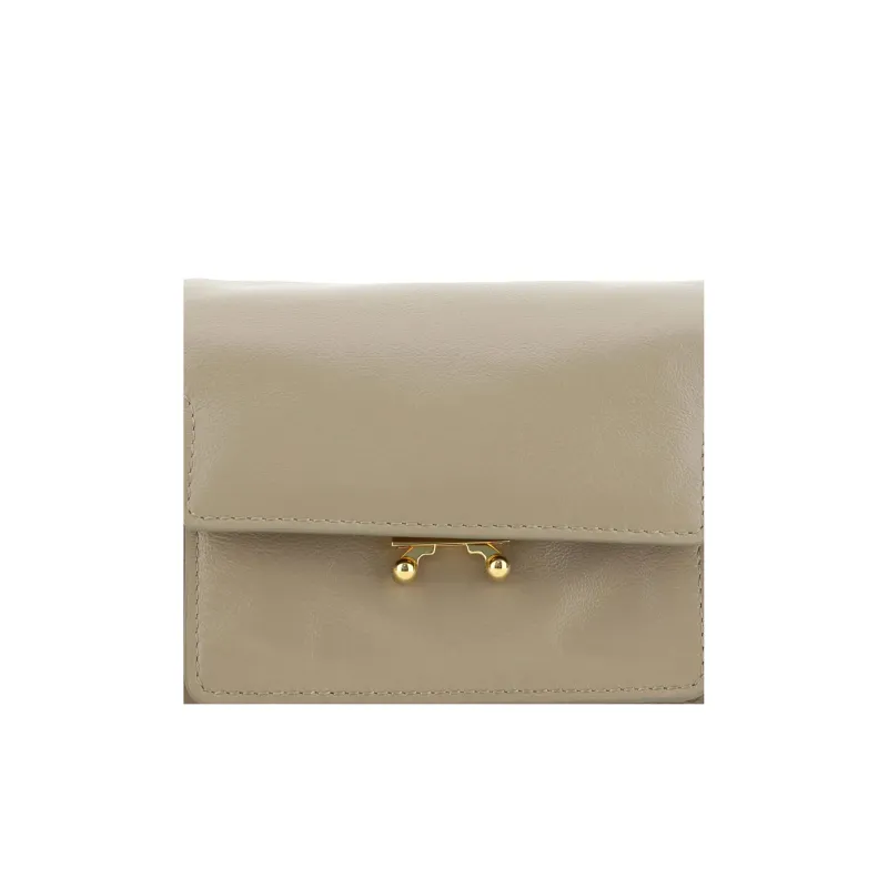 MARNI Trunk Cow Leather Trunk Bag Crossbody Bag Shoulder Bag Women's Beige-3
