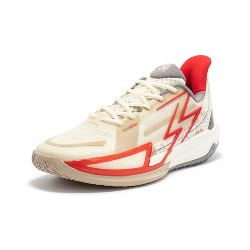 361° Big3 4.0 QUICK Abrasion Resistant Breathable Lightweight Rebound Low Top Basketball Shoes Men's Beige Gray-1