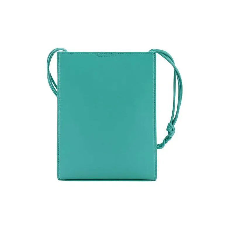JIL SANDER Calfskin Shoulder Bag, Crossbody Bag Trumpets Men's Blue Green-1