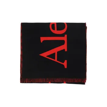 Alexander McQueen Logo Embroidered Scarf