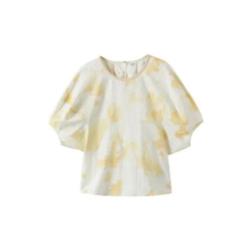 Inman Shirts Women's White Base With Yellow Print