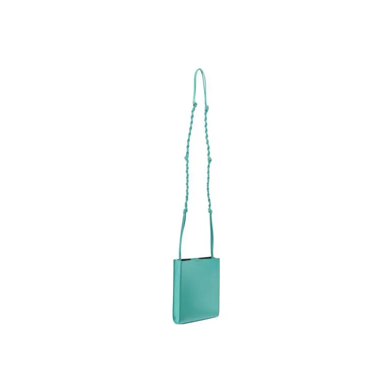 JIL SANDER Calfskin Shoulder Bag, Crossbody Bag Trumpets Men's Blue Green-3
