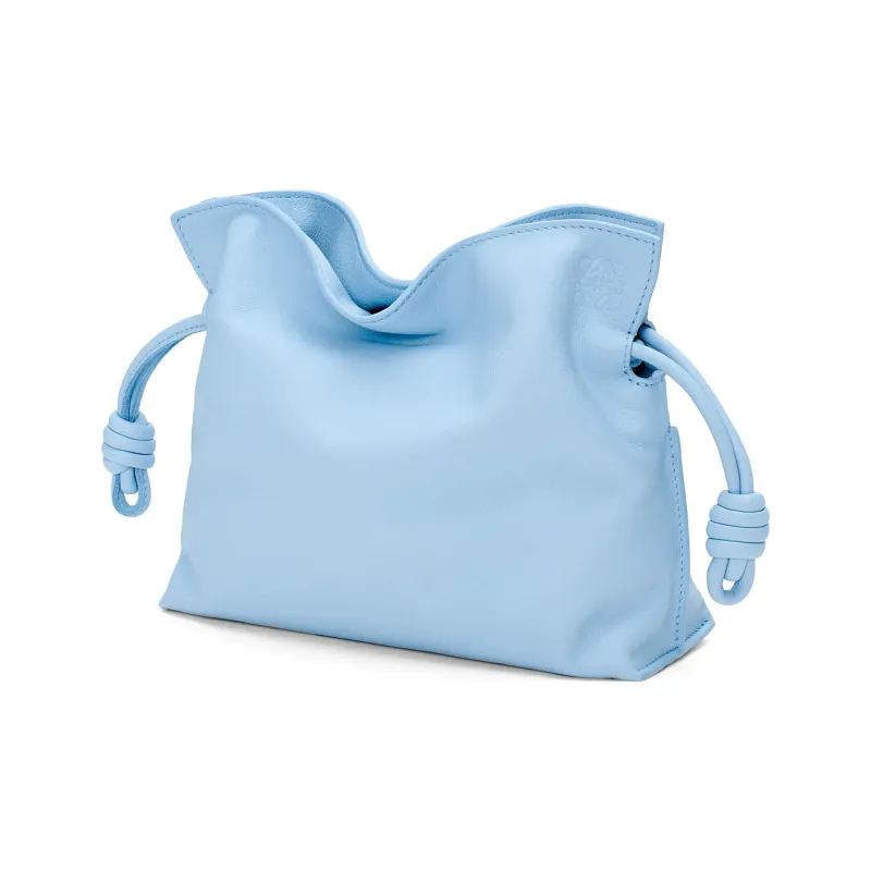 LOEWE Nappa Cow Leather One Shoulder Crossbody Clutches Mini Women's Gray Blue-1