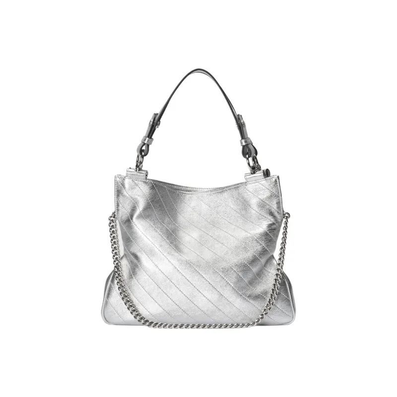 GUCCI Blondie Leather Tote Bag Shopping Bag Handbag Small Size Women's Silver-3