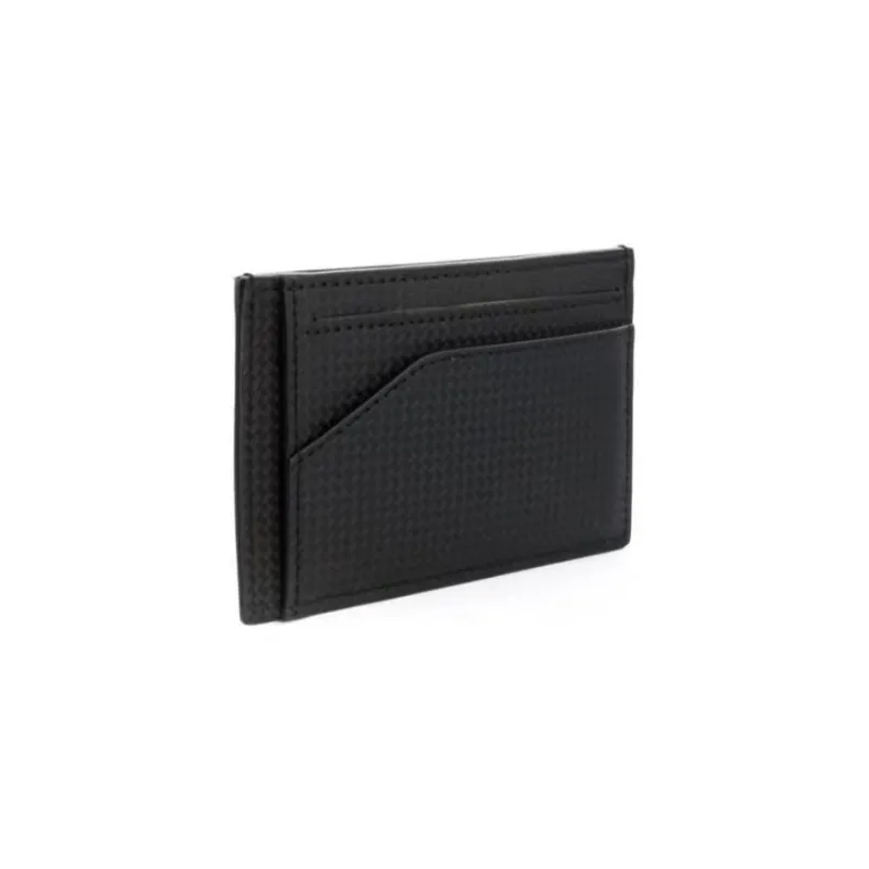 MONTBLANC Leather Card Clip Money Clip Card Holder Men's Black-3