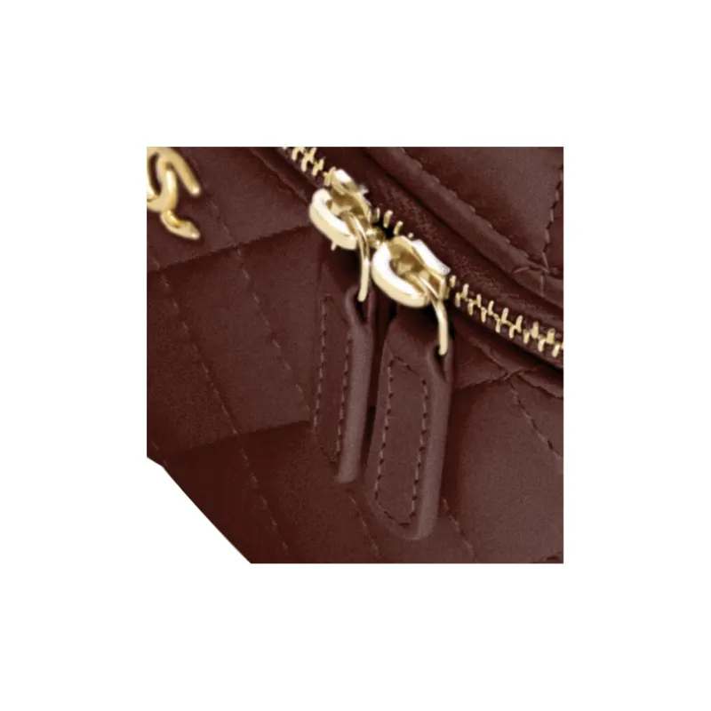 CHANEL Little Golden Ball Sheepskin Box Bag, Clutch, Shoulder Bag, Crossbody Bag Women's Burgundy-2