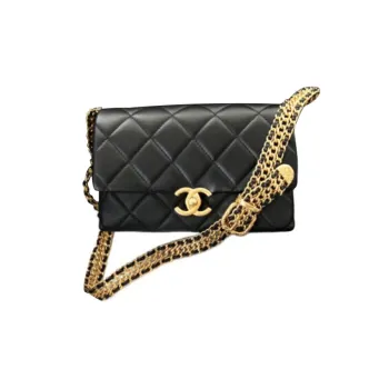 CHANEL Calfskin Crossbody Bag, Shoulder Bag Mini Women's Black