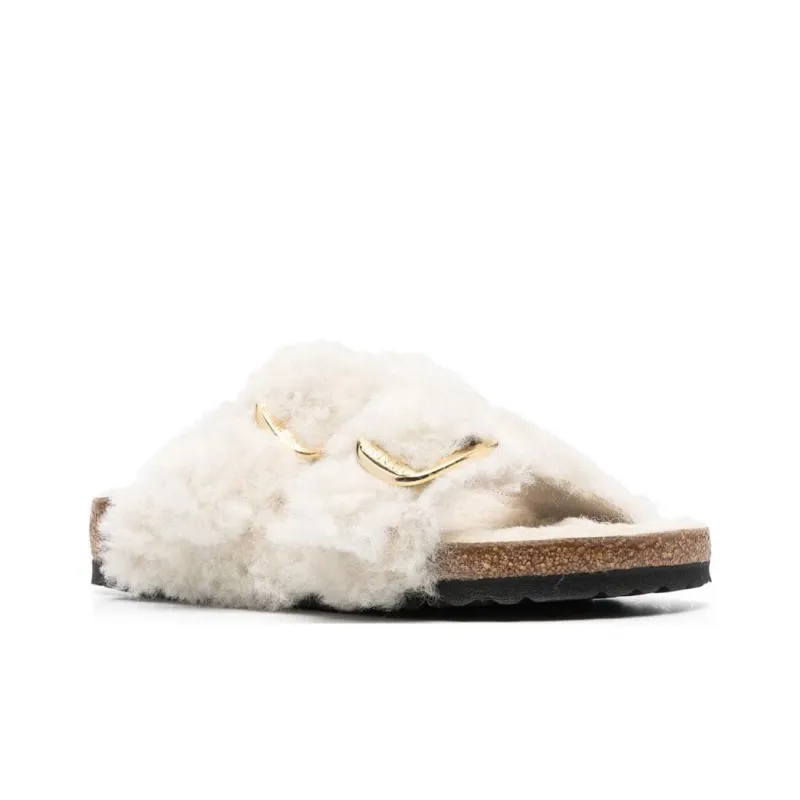 Birkenstock Buckle fastening Shearling Slides Women's-1