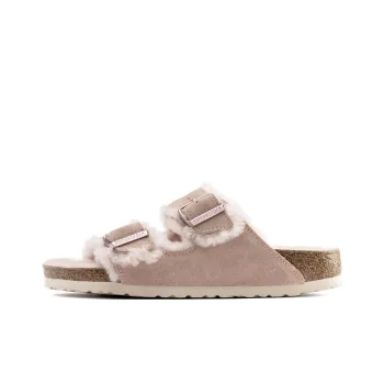 Birkenstock Arizona Shearling Suede Leather Sandals 'Light Rose' Women's
