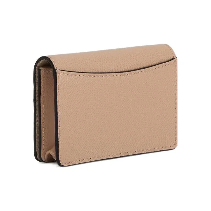 Furla Leather Business Card Holder Wallets Women's Beige-1