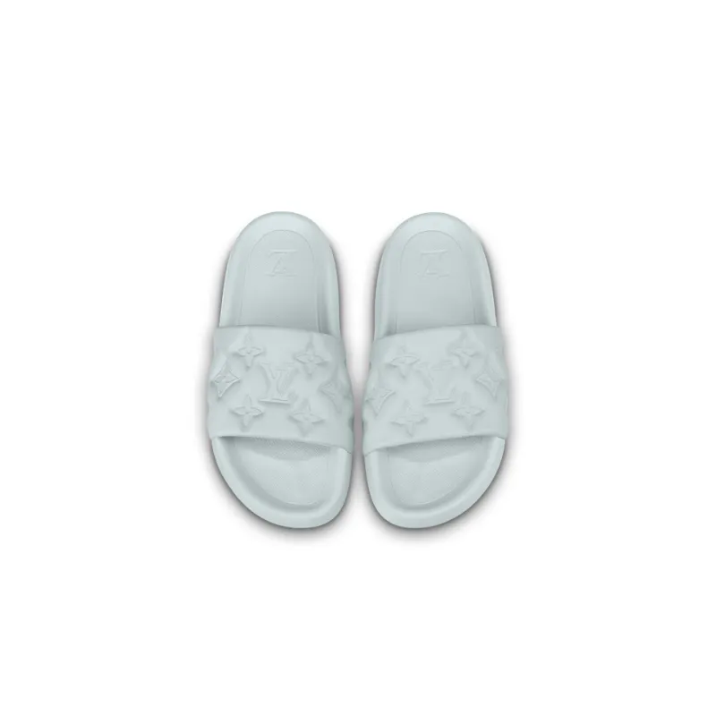 LOUIS VUITTON Waterfront Slide Slippers Men's Aqua Green-3
