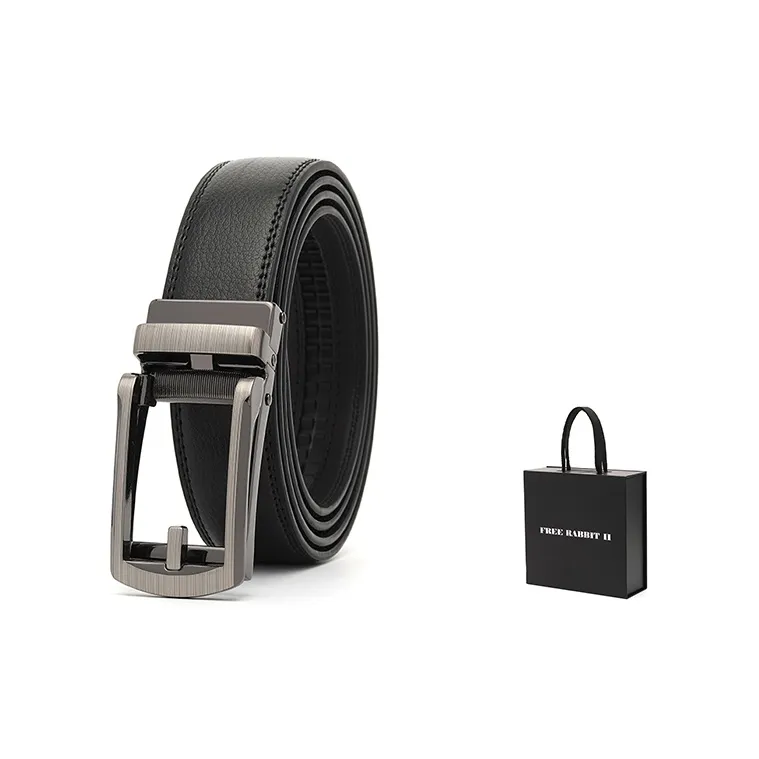 FREE RABBITⅡ Business Belt With Stud Automatic Buckle Leather Belts Men's 3.5cm-9
