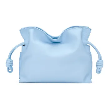 LOEWE Nappa Cow Leather One Shoulder Crossbody Clutches Mini Women's Gray Blue