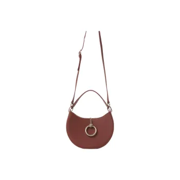 Chloe Grained Calfskin Hobo Bag Shoulder Bag Crossbody Bag Handbag Small Size Women's Tan