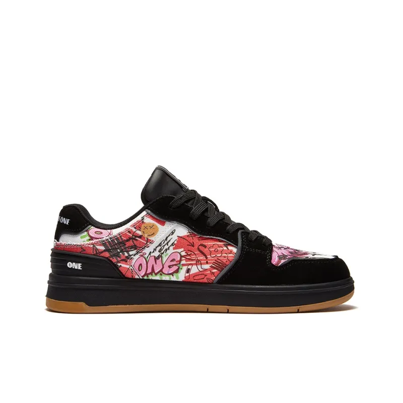 A1 Graffiti Collection Coverage Abrasion Resistant Low Top Skateboard Shoes Unisex-31