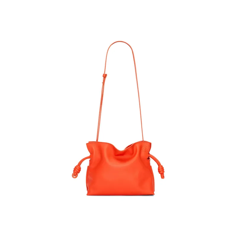 LOEWE Nappa Cow Leather One Shoulder Crossbody Clutches Mini Women's Orange-1