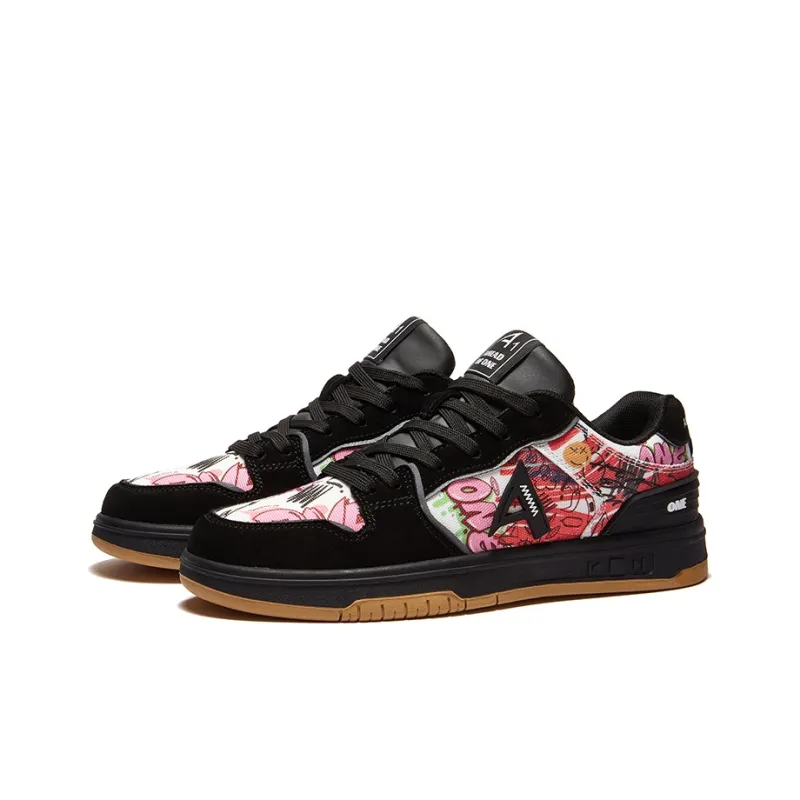 A1 Graffiti Collection Coverage Abrasion Resistant Low Top Skateboard Shoes Unisex-32