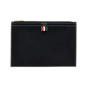 THOM BROWNE 4 Bar Tab Zipped Document Holder