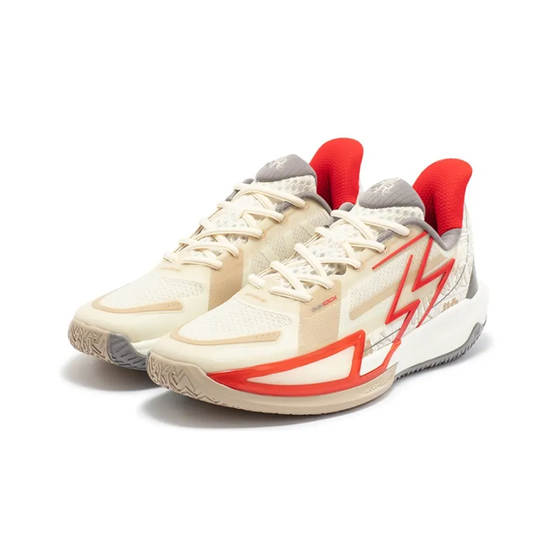 361° Big3 4.0 QUICK Abrasion Resistant Breathable Lightweight Rebound Low Top Basketball Shoes Men's Beige Gray-2