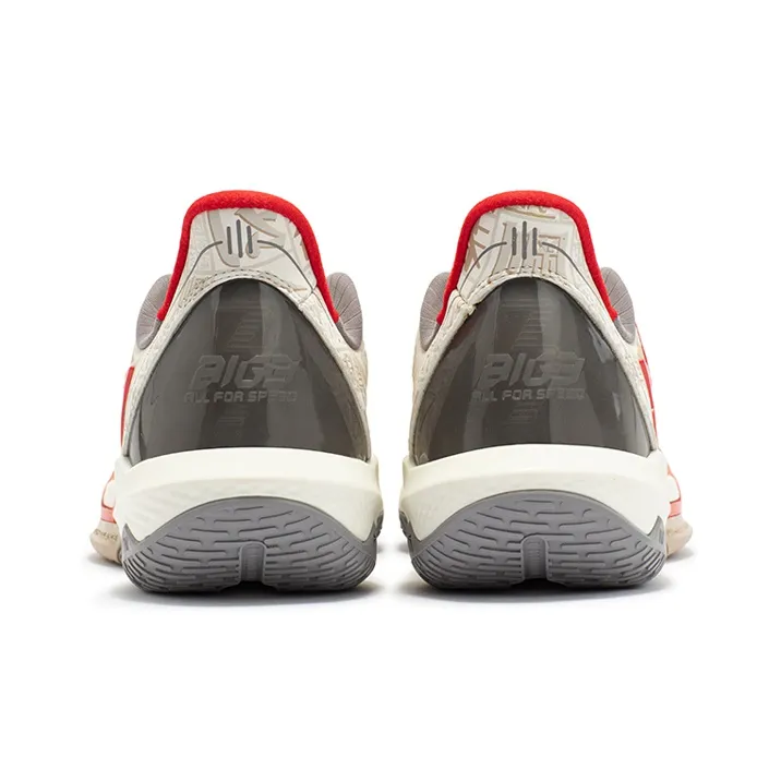 361° Big3 4.0 QUICK Abrasion Resistant Breathable Lightweight Rebound Low Top Basketball Shoes Men's Beige Gray-3