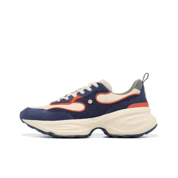 LI NING 1990 Clouds Slip Resistant, Abrasion Resistant, Breathable Low Top Running Shoes Men's Blue Yellow Patchwork