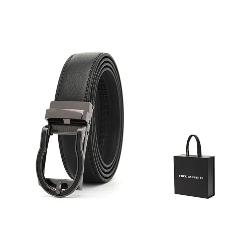 FREE RABBITⅡ Cut-Out Buckle Belt With Reverse Pull Automatic Buckle Leather Belts Men's 3.5cm