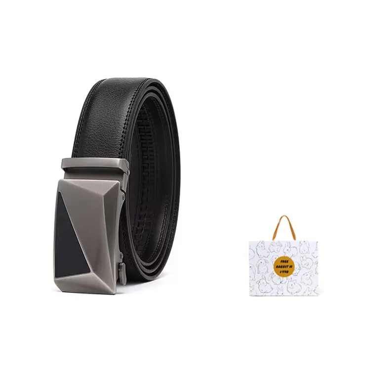 FREE RABBITⅡ 3D Effect Automatic Buckle Belt-Business Trendy Belt Men's Black-5