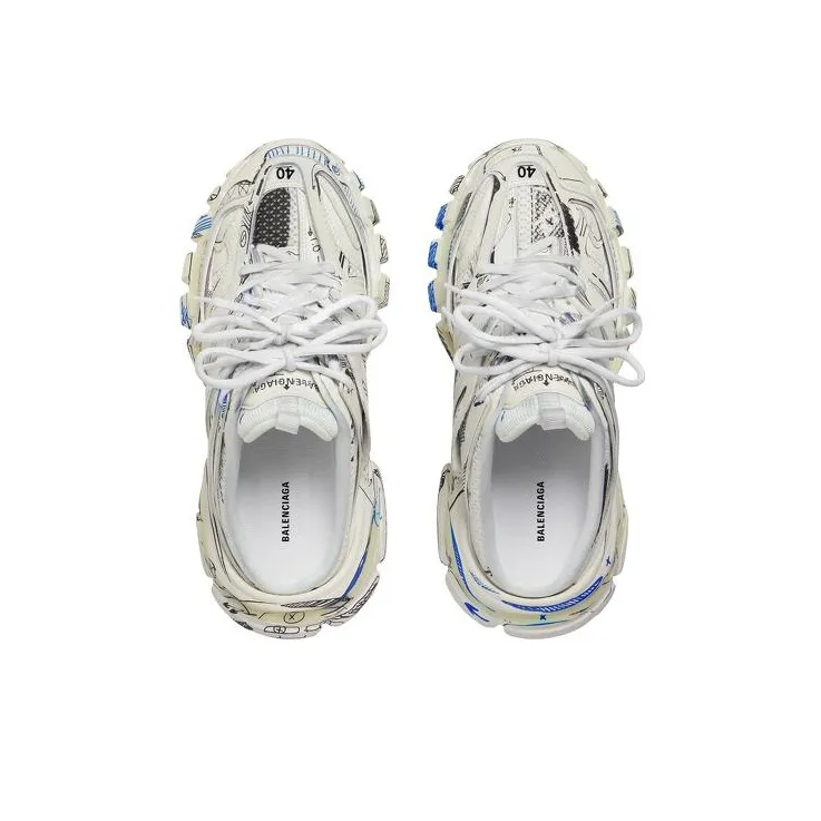 Balenciaga Track 3.0 Mules 'White Graffiti Black' Women's-2