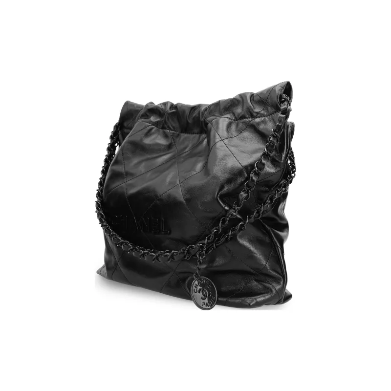 CHANEL 22Bag22K Fall And Winter Cow Leather Tote Bag, Shopping Bag, Handbag, Shoulder Bag Trumpets Women's Black-1