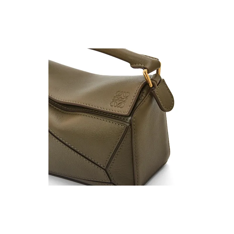 LOEWE Puzzle Cow Leather Geometric Bag Puzzle Bag Handbag Shoulder Bag Crossbody Bag Mini Women's Dark Khaki Green-5