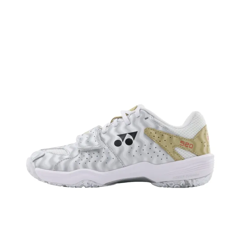 YONEX 520 Series Anti Slip Wear Resistant Low Top Badminton Shoes Unisex Silver White-0