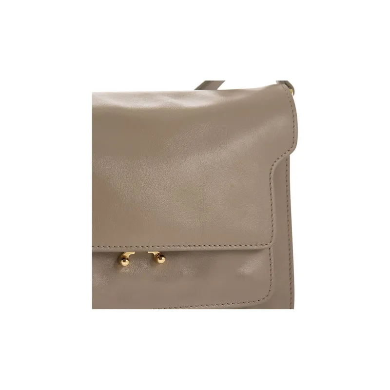 MARNI Calfskin Trunk Bag Crossbody Bag Shoulder Bag Women's Light Brown-4
