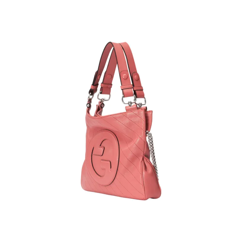 GUCCI Blondie Leather Tote Bag Shopping Bag Handbag Small Size Women's Pink-1