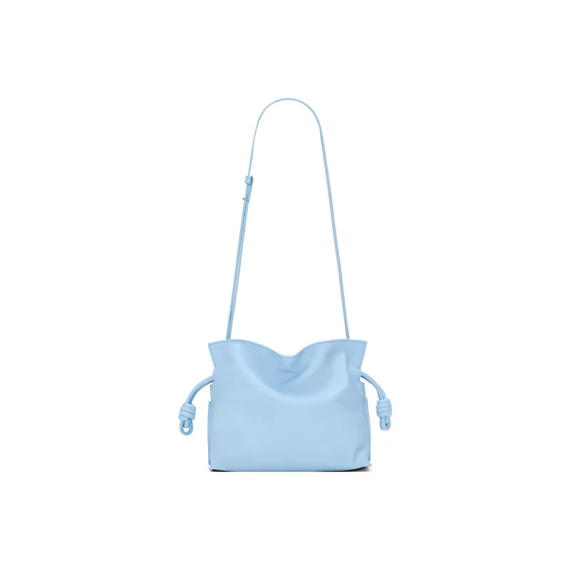 LOEWE Nappa Cow Leather One Shoulder Crossbody Clutches Mini Women's Gray Blue-3