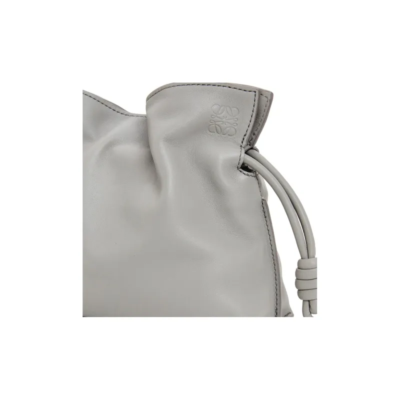 LOEWE Nappa Cow Leather One Shoulder Crossbody Clutches Mini Women's Pearl Gray-4