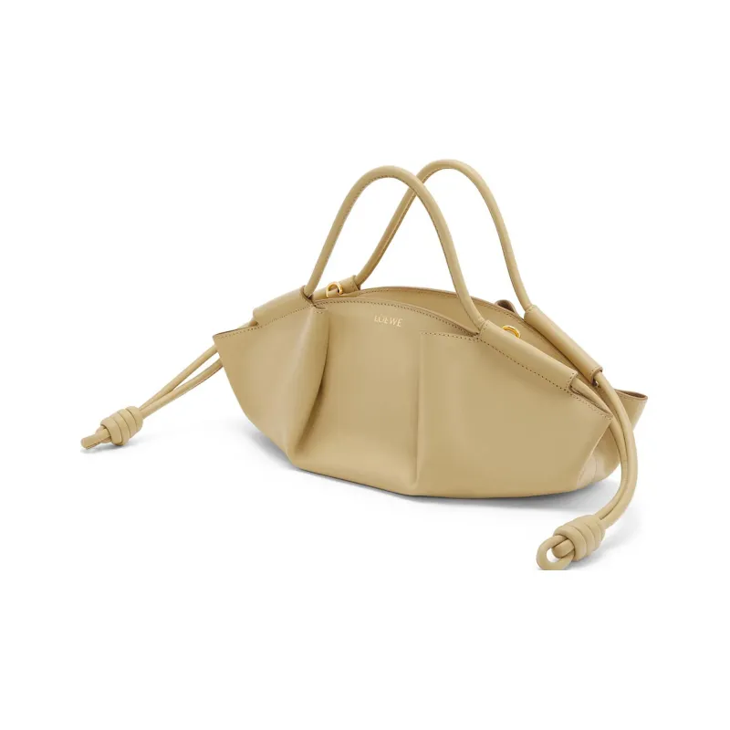 LOEWE Shiny Nappa Cow Leather Dumpling Bag Shoulder Bag Crossbody Bag Handbag Small Size Women's Clay Green-1